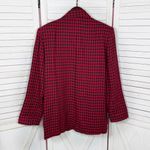 Vintage Chad Stevens Buffalo Check Long Boyfriend Blazer Red Black 12 Photo 8