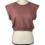 BDG UO X-Small Crop Sweatshirt Top Sleeveless Crew Neck Stretch Pink Heathered Photo 0