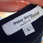 Peter Som  Colorblock Knit Bra Top Two Toned Crop Tank Grey Back Ribbed Large RTR Photo 2