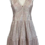 XScape  Sleeveless Sparkly Fit and Flare Mini Cocktail Dress Metallic Pink Size 8 Photo 0