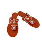 Jack Rogers  Navajo Jelly Flat Sandals Orange White‎ Flip Flop Size 7 Photo 1