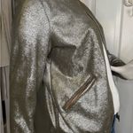 ZARA Metallic Bomber Jacket Zip closure side pockets Size S good condition Photo 6