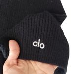 Alo Scholar Knit High Waist Short Womens Small Black Athleisure Cashmere Photo 2