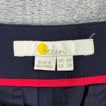 Boden Navy Wide Leg Cropped Pants with Satin Trim Women's 2R Blue Size 2 Photo 4