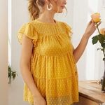 SheIn Maternity solid swiss dot Top Photo 0