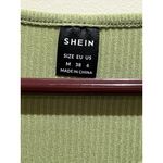 SheIn  ~ Short Sleeve Ribbed V-Neck Cropped Top ~ Size Medium ~ Green Photo 4