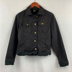 Twisted London Womens Black Denim Jacket With Lace Trim Size S Photo 0