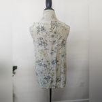 August Silk Floral Sleeveless Silk Top - Cream and Green sz 6 Photo 3