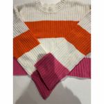 Moon & Madison Women's M Colorblock Striped Knit Sweater Pullover Pink Size M Photo 2