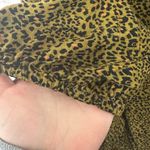 Free People  Women's Large Animal Print Tie Front Button Down Shirt‎ Top Photo 5