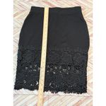 Haute Monde  Black Lace Trim Pencil Skirt Midi Women's Size M Photo 5
