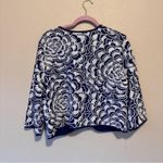 Bob Mackie  Wearable Art Blue White Sequined Mini Jacket Shrug Womens M Formal Photo 3