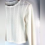 ZARA M Coquette Knit White Textured Crop Top Photo 2