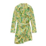 ZARA NWOT FLORAL SILKY SATIN EFFECT KNOTTED BLOGGERS FAV WRAP MINI DRESS Photo 7