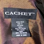 Cachet Formal Holiday Party Wrap Blouse Chocolate Taffeta size 6 Brown Photo 8