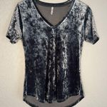 Z Supply Crushed Velvet Top Silver Grey Boutique Boho Indie Preppy Chic Small Photo 1