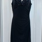 Ralph Lauren Vintage Black Sequin V Neck Sleeveless Long Classic Cocktail Dress Photo 0
