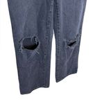 Garage  Women’s Juniors Sz 3 Wide Leg Jeans Black Distressed Cotton Photo 5