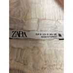 ZARA Women's White Smocked Ruffle V Neck Half Sleeve Blouse Crop Top Size S Photo 2