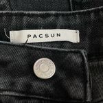 PacSun  SZ 25 Jean Mom Shorts Floral Daisy Embroidered Cuffed Pocket Zip-Fly Gray Photo 6