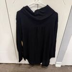 st. john's bay NWT  Black Waffle Knit Cowl Neck Long Sleeve Photo 1