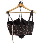 House Of CB  Gene Black Floral Corset Boho Pretty Garden Flirty Top Medium NWT Photo 4