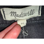 Madewell  women’s 100% cotton black denim raw hem high waisted skirt size 26 #750 Photo 3