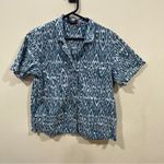Pilcro Anthropologie EUC  Printed Voile Surf Shirt M button down shirt striped Photo 2