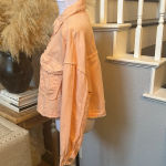 ZARA  Linen Blend Long Sleeve Frayed Button Down Shirt Top Size Large Photo 4