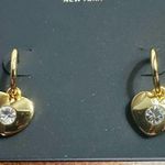 NWT  Heart Huggie Earrings - Gold Comes on Coach Earring Card Photo 1