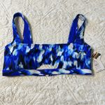 Time And Tru  Blue Tie Dye Cutout Swim Bikini Top Photo 3