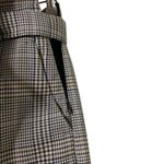 ZARA  High Waisted Belted Plaid grey brownWide Leg Pockets Side Zipper sz XS Photo 4
