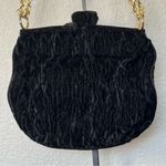 Vintage Magid Black Velvet Crepe Shoulder Evening Bag with Gold Chain Photo 5