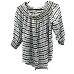 Faithfull the Brand Striped Es Calo Off Shoulder Black & White Top Size 6 Photo 1