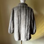Vintage Gray Faux Fur Coat by Candace Originals 1950s Swing Style Jacket L/XL Size L Photo 5