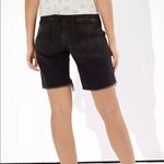 American Eagle AEO Boyfriend 90s Denim Bermuda Shorts Size 2 Distressed Black Photo 7