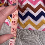 Boden Chevron Print Faux Wrap Shirt Women’s Size 4 Short Sleeve Top Blouse Small Gold Photo 5