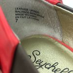 Anthropologie Anthro Seychelles strike a chord gray coral heels career size 7 Photo 3