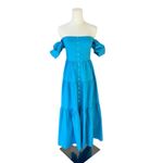 STAUD  - Elio Puff-Sleeve Prairie Midi Full Skirt Dress Sz 4 Photo 1