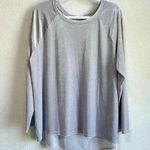 Loft ‎ Lounge Women’s Gray Velvet Pullover Top Size L Photo 0