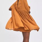 ZARA  Women's Terracotta Embroidered Dress‎ Small Photo 1