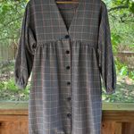ZARA  Women's Plaid Button Front Mini Dress Size M Photo 0