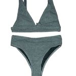 Ribbed Green Bikini Set Photo 0