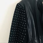 BAKUL Leather moto Jacket wool studded sleeves L Grunge Size L Photo 4