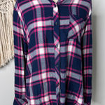 Rails  Women's Blue White Pink Plaid Soft Fall Button-down up Flannel Medium Photo 0
