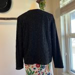 JMB 70s Vintage Black Swiggly Swirl Beaded Evening Glam Jacket Size Small Photo 3