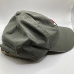 Olive Green Floral Hand Embroidered Washed Canvas Adjustable Baseball Dad Hat Photo 2