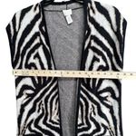 Chico's Maggie Duster Womens Small Black Tan Zebra Open Sweater Vest Lightweight Photo 5