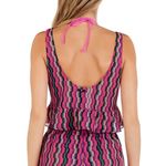 Hurley Zumba Stripe Itsy Bitsy Bikini Set Electric Pink Knit Large Crop Top Photo 11