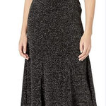 Donna Morgan Black Sparkle Metallic Knit Dolman Sleeve Midi Dress Size 12 Photo 0